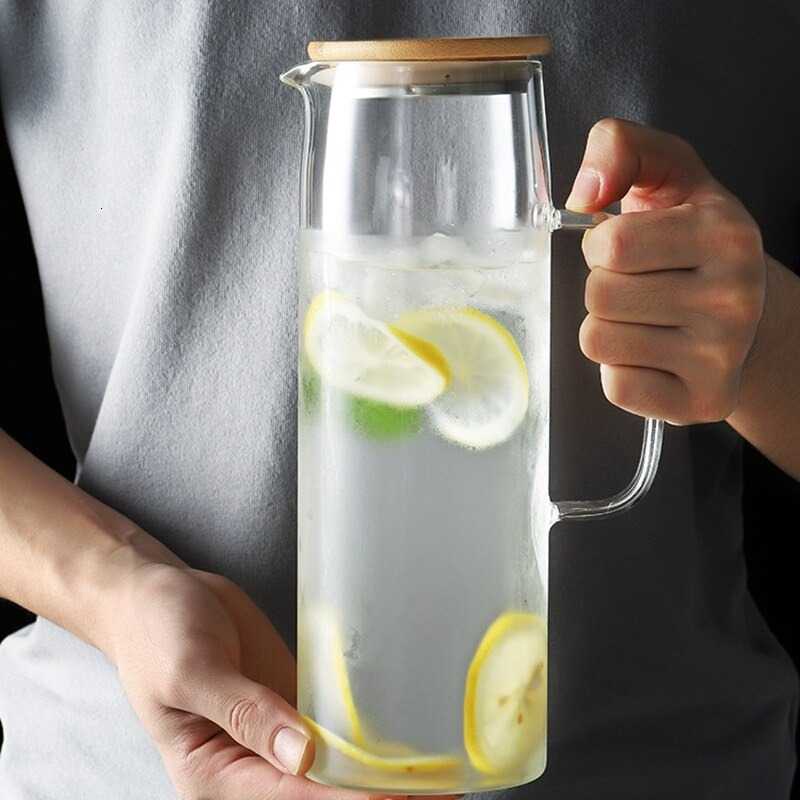 IDN TOOLS - BORREY Teko Pitcher Teh Chinese Teapot Glass Bamboo Lid - CW2366