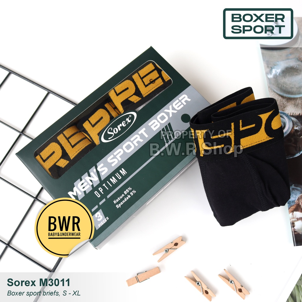 [ 3pc ] CD BOXER Sorex M3011 Sport / 3011 Celana Dalam Boxer Pria Underwear Sempak Pria Premium - Bwr