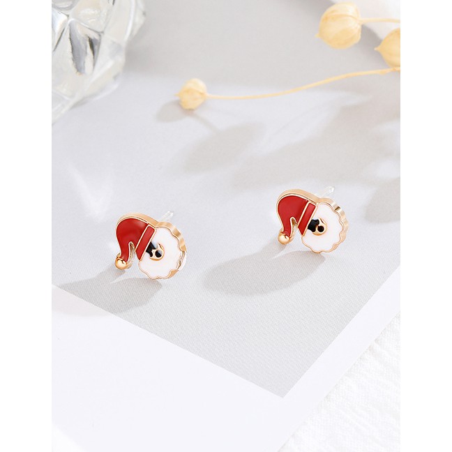 LRC Anting Set Fashion Color Christmas Earrings Set Of 12 D18709