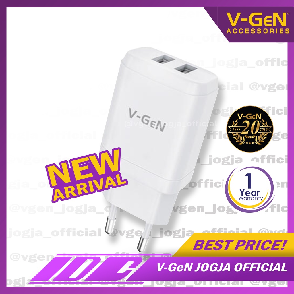 Travel Charger V-GeN VTC2-16 2.1A Dual Port Auto ID