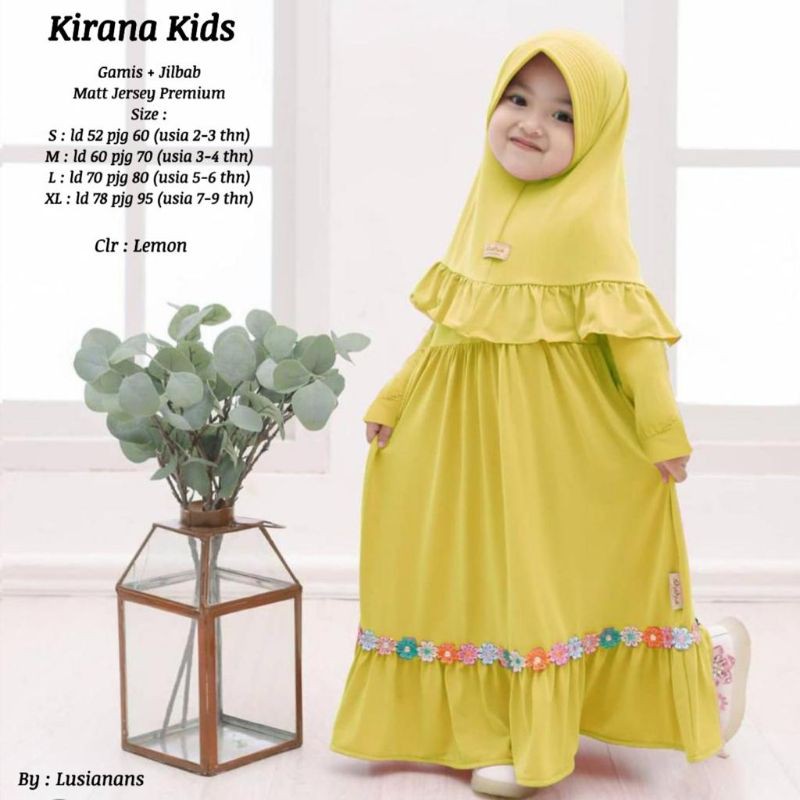 Kirana kids jersey premium gamis anak