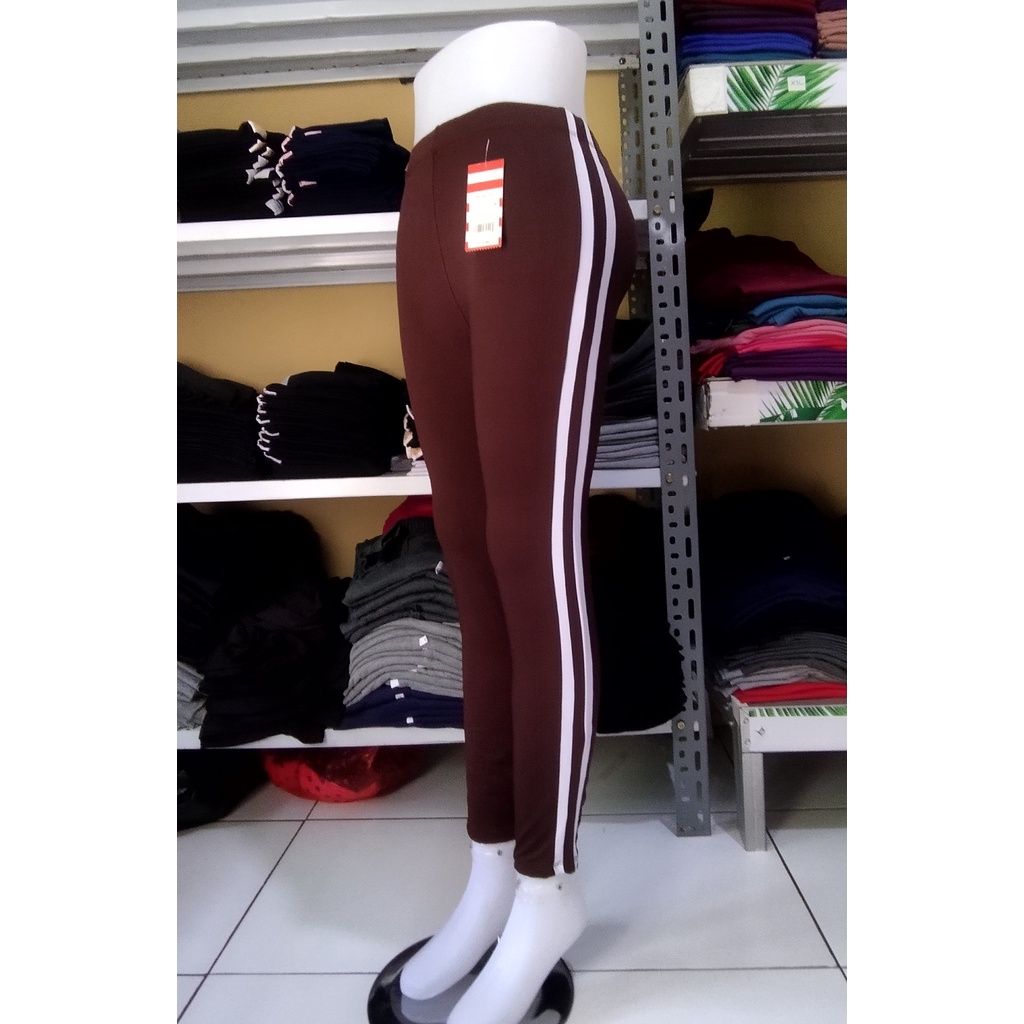 Legging List strip Putih Bahan Tebal PREMIUM/ Legging wanita lis 2/celana legging