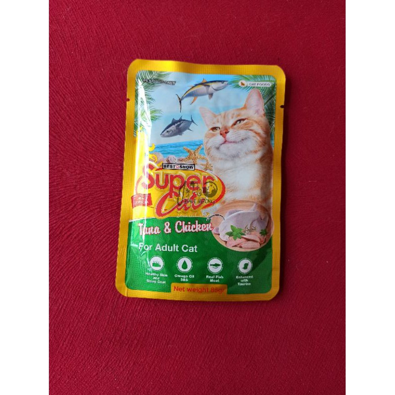 super cat pouch wet food makanan kucing