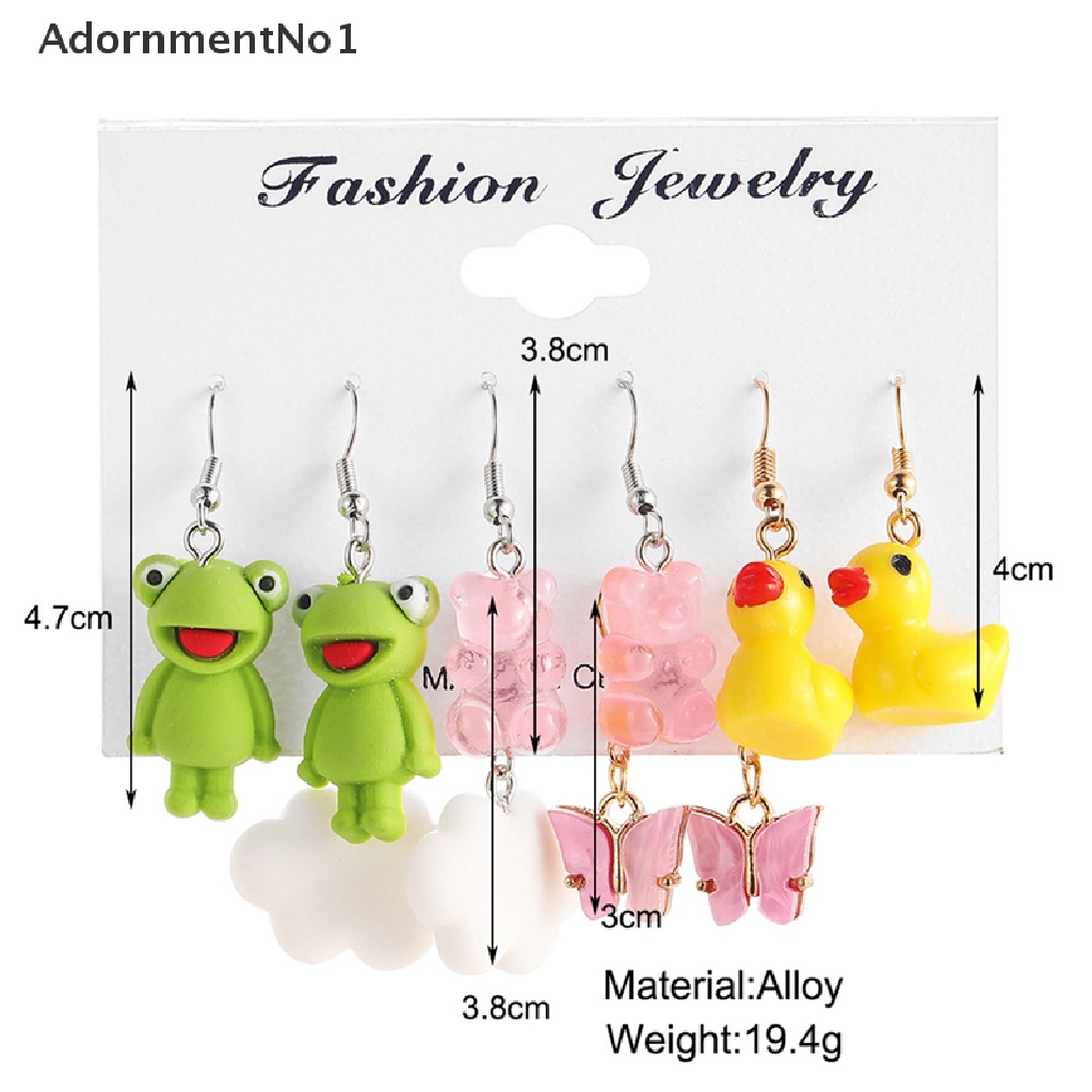 (AdornmentNo1) 5 Set Anting Tusuk Model Kodok / Awan Gaya Punk Untuk Anak Perempuan