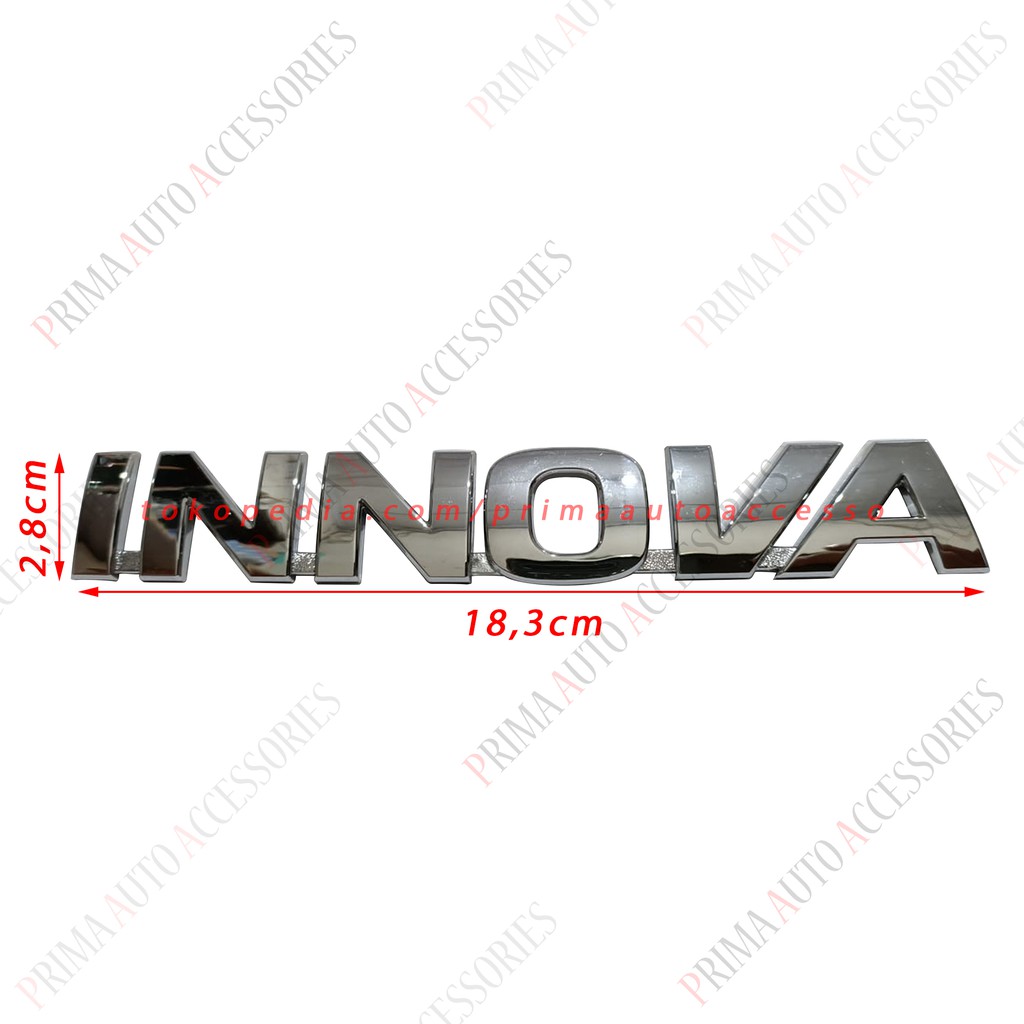 Emblem Mobil Tulisan INNOVA Reborn Chrome