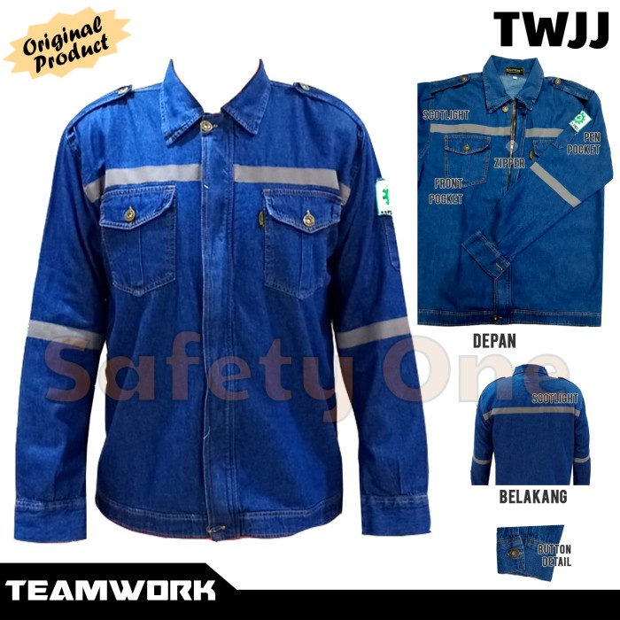 Jual MOTOR-JAKET- TEAMWORK TWJJ JACKET JEANS - BAJU KERJA ATASAN DENIM