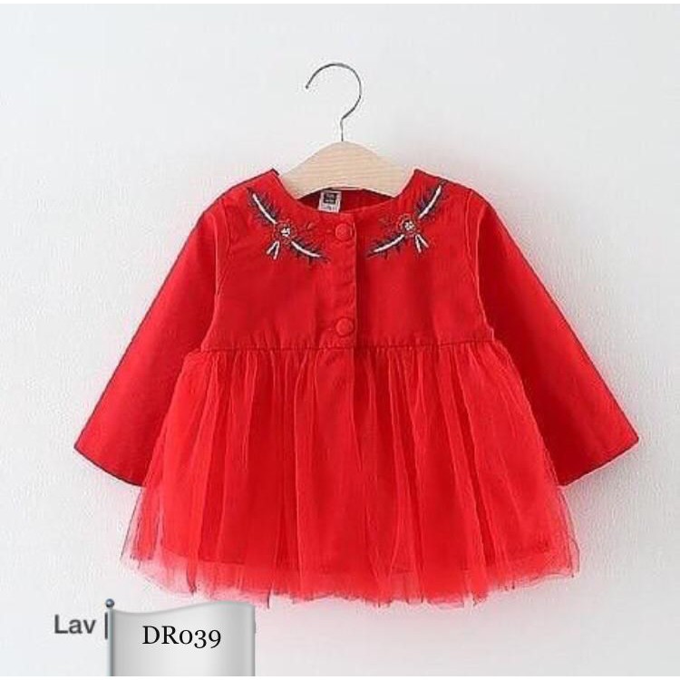 Atasan Lengan Panjang Anak Perempuan Usia 5th / Atasan Tutu Anak Cewek Lucu / Atasan Anak Cewe Merah