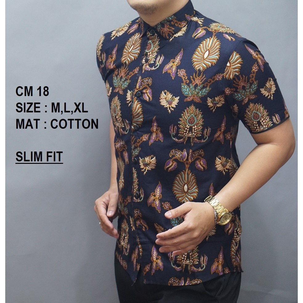 BAJU PRIA/COWOK KEMEJA BATIK PREMIUM SLIMFIT LENGAN/TANGAN PANJANG/PENDEK