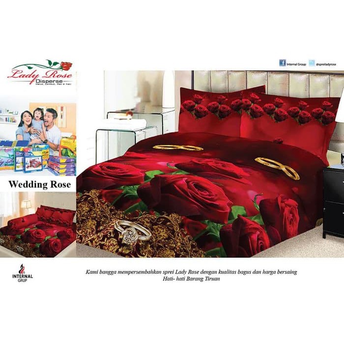 Bedcover Lady Rose Disperse 180 Wedding Rose Shopee Indonesia