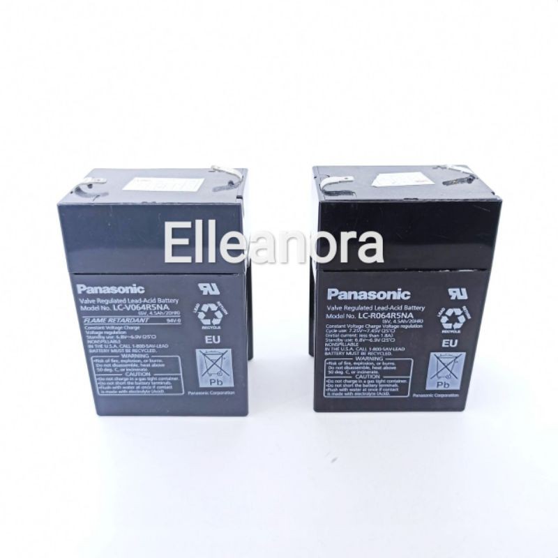 Aki Accu Lead Acid Battery Panasonic 6V 4.5Ah Original