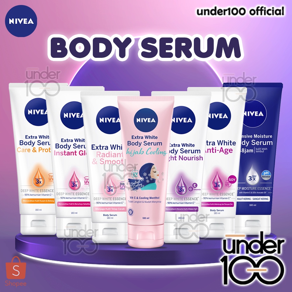 ❤ UNDER100 ❤ NIVEA Body Serum Extra White | Night | Repair Care Protect | Radiant | Glow | Hijab 180ml