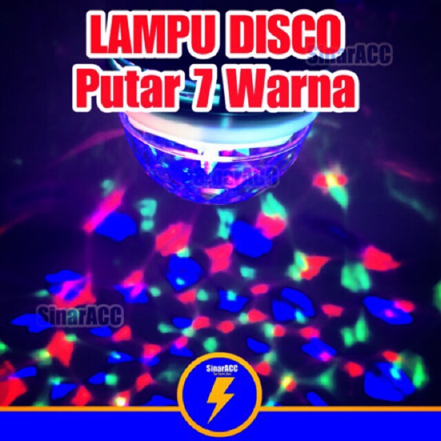 Lampu disco putar otomatis 17an agustusan color lampu disko warna warni rotating light lamp procyon