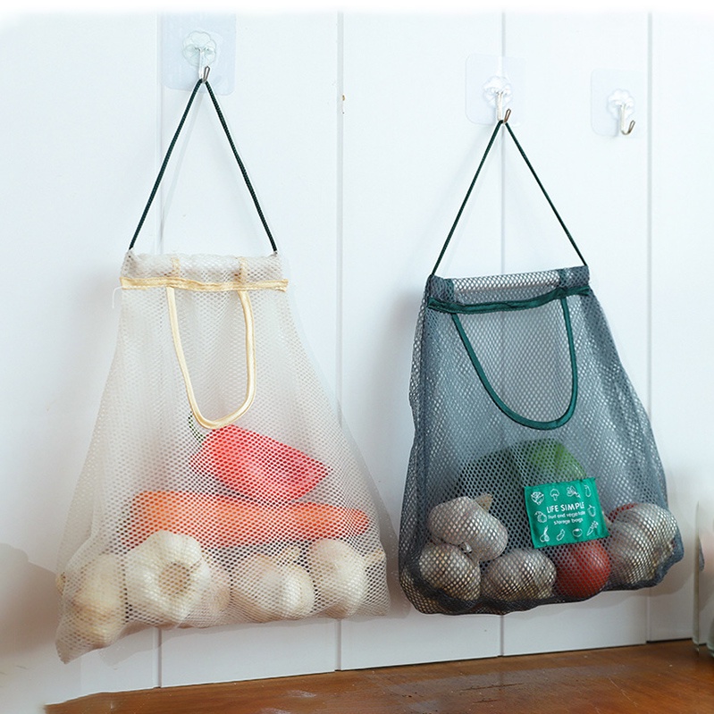 Tas jaring penyimpanan Multifungsi portabel / gantung dapur buah dan sayuran