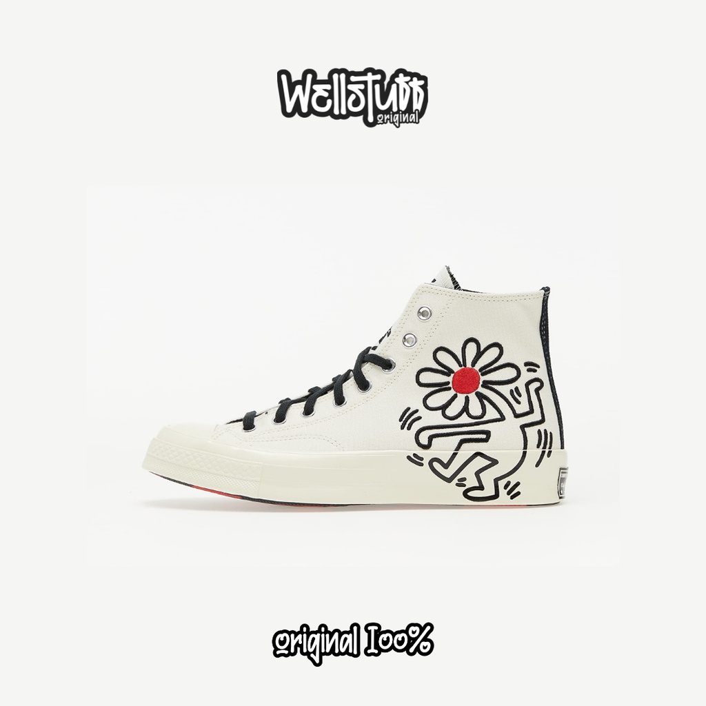 Converse 70s High Keith Haring Egret White Black Red Original Resmi