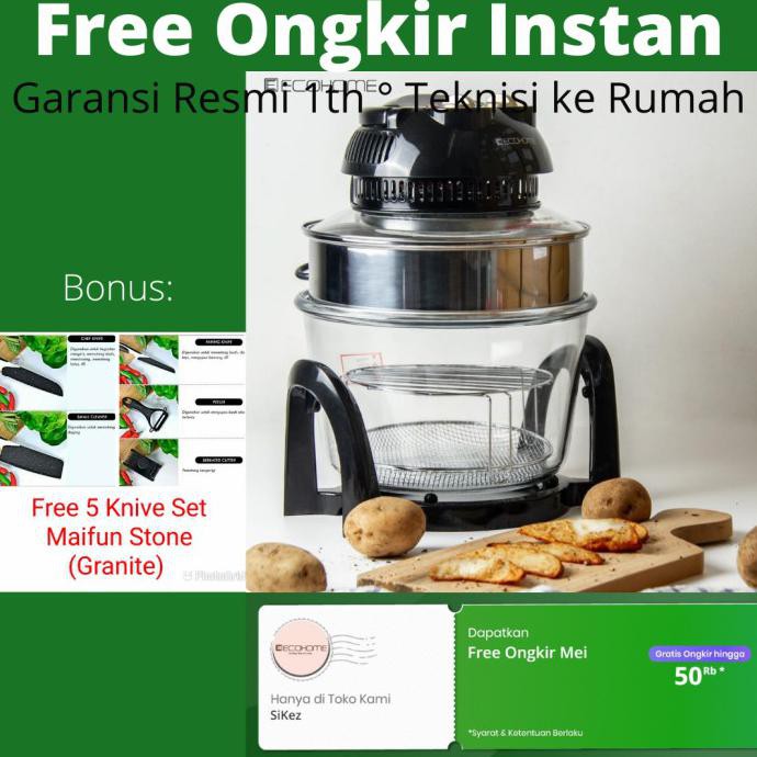 Oven Halogen Ecohome Air Fryer Portable Low Watt Eho-777 - Promo 