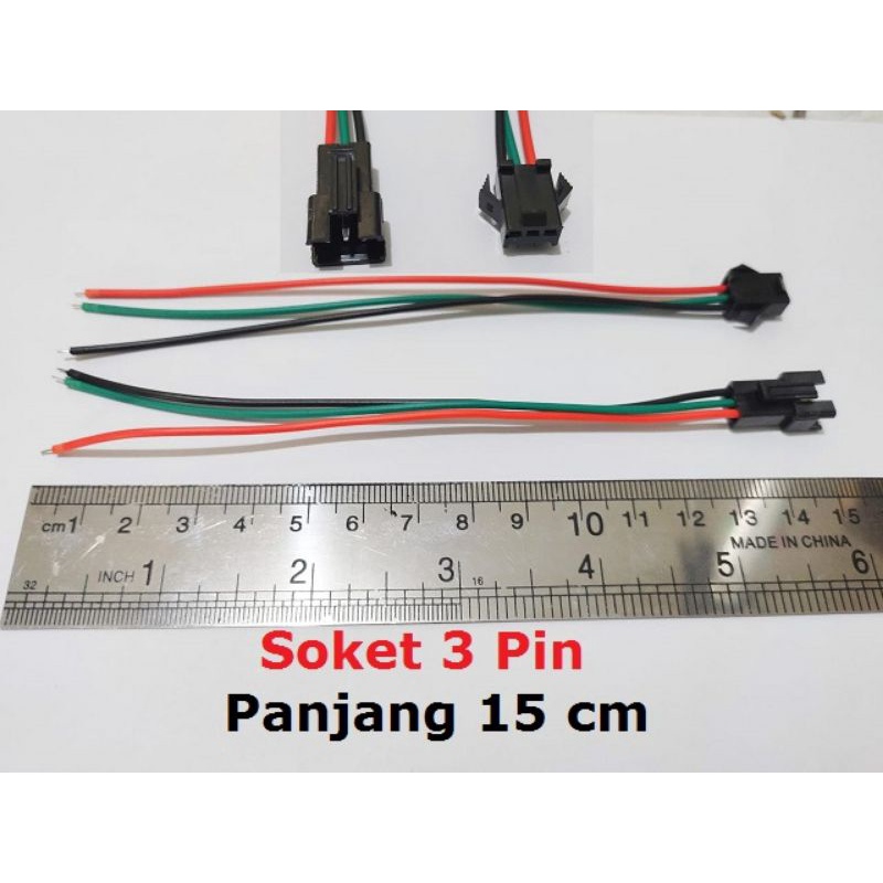 Soket 3 Pin Panjang 15cm