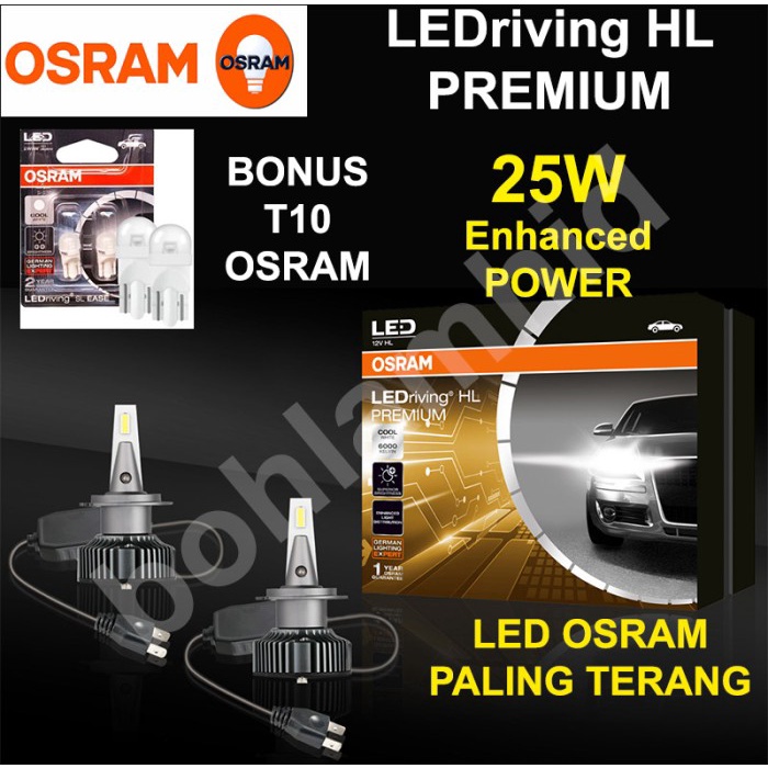 Lampu Mobil LED OSRAM LEDriving Premium H11 H16 H8 25W Bohlam (putih)
