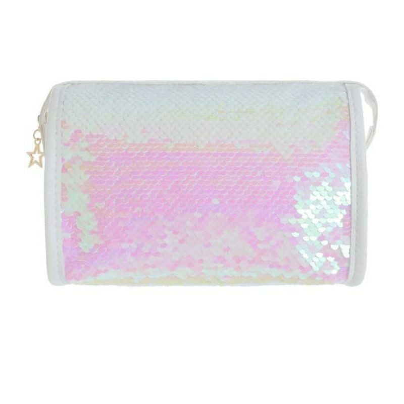 MINISO Tas Kosmetik Tempat Makeup Cosmetik Bag Square Bag Glitter Travel