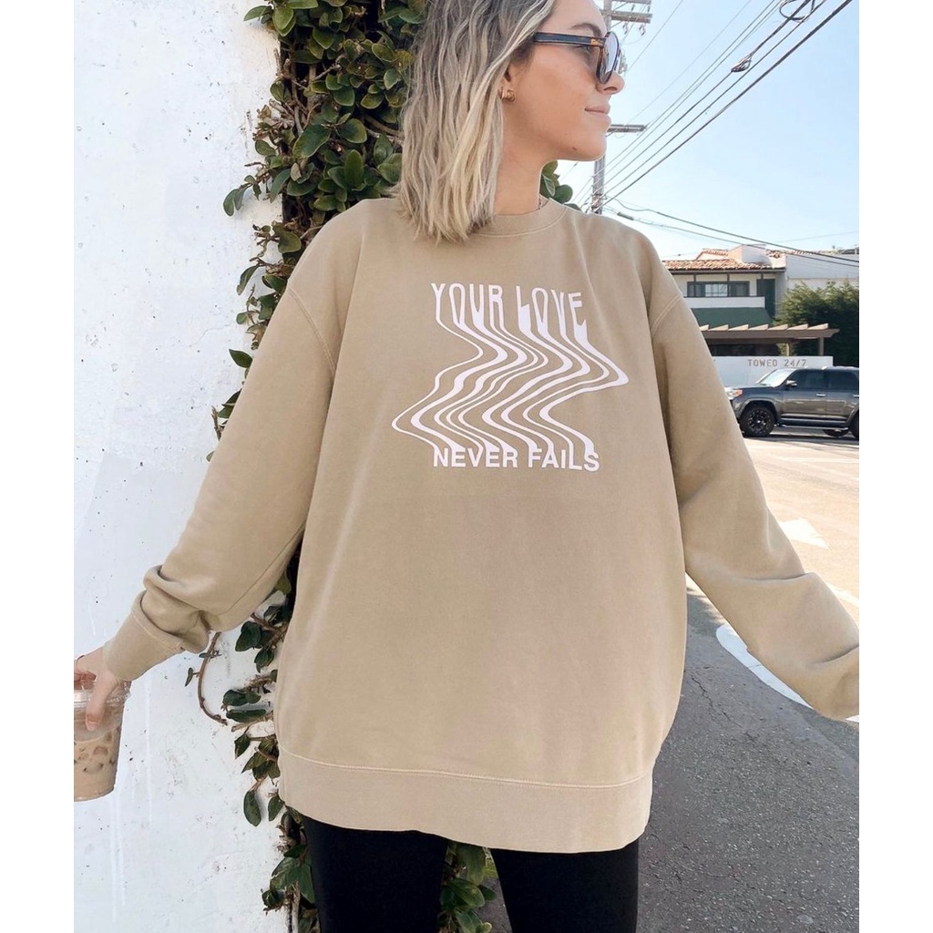 [COD] Sweater Oversize Wanita Your Love Never Fails XXL LD 130