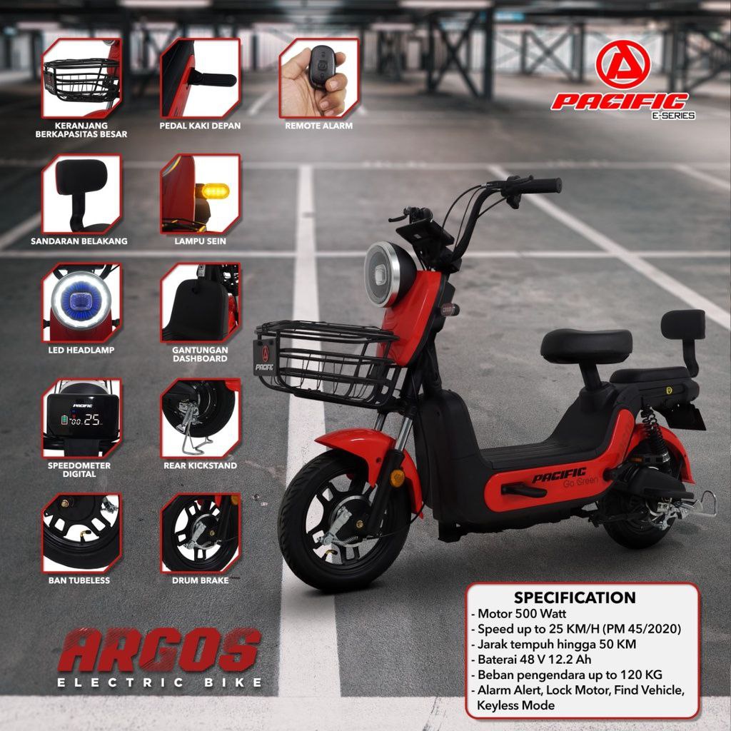 Sepeda Listrik PACIFIC ARGOS Electric E Bike 500 Watt