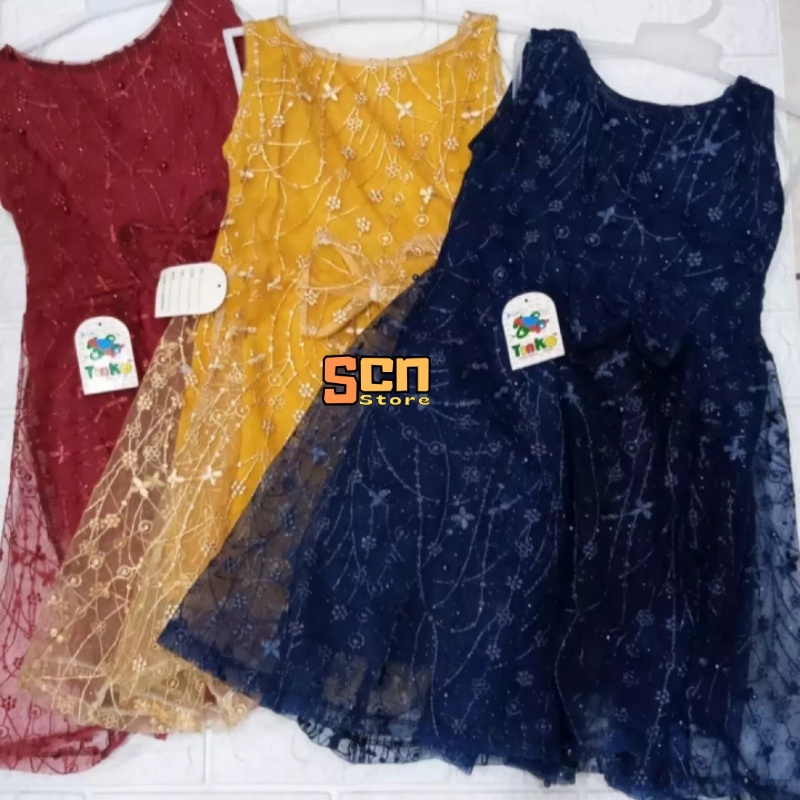 SCN STORE Dress Brukat Anak Usia 0-6 Tahun