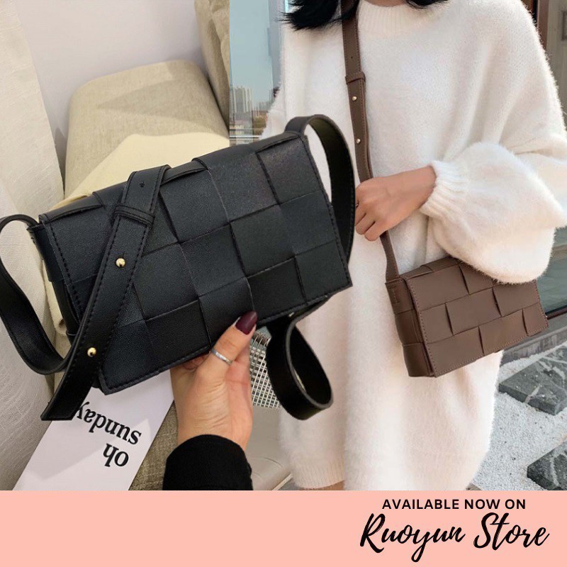 RYX - Square Plaid Tas Selempang Korea Gaya Casual - Ori Import