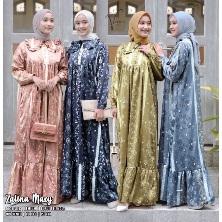 Dress Wanita LD 110 XXL Zalina Maxy Ori Vente Jumbo Gamis Terbaru Murah Syari Maxmara Maxi Dress Big