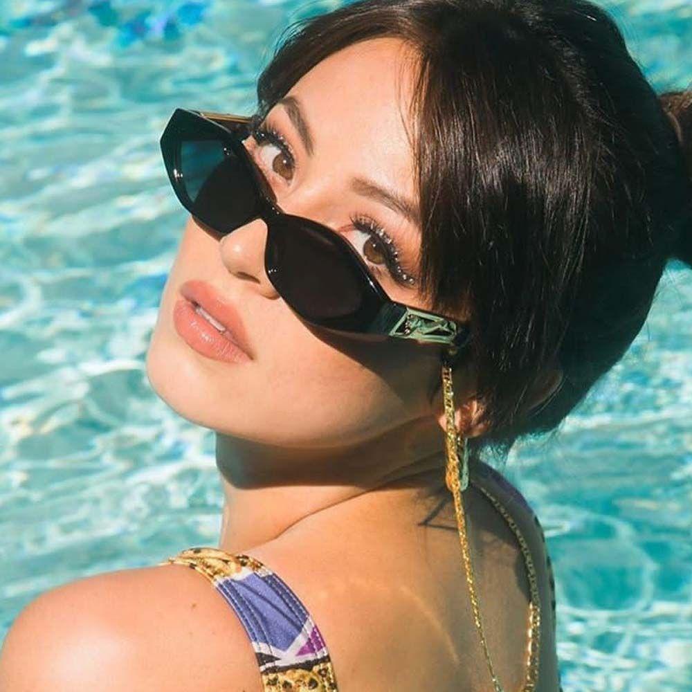 Agustina Wanita Kacamata Hitam Untuk Pria Punk Hip Pop Anti-UV Kacamata UV400 Bingkai Kecil Kacamata Matahari Rectangle Sunglasses