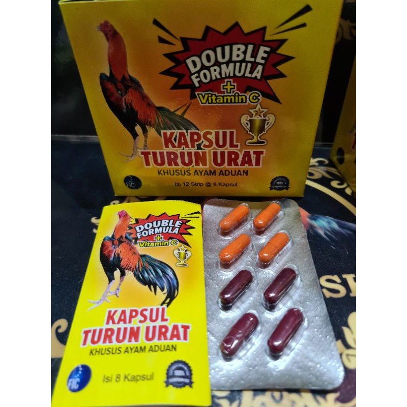 double formula 8butir plus vitamin c kapsul turun urat ayam aduan tarung obat vitamin lumpuh lemas