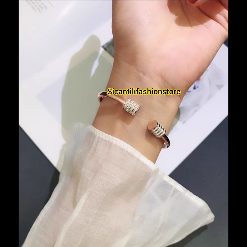 Gelang Set Titanium Wanita Terbaru Terlaris Anti Karat Selamanya Gelang Wanita Rose Gold Permata Terlaris Fashion Wanita Gelang Wanita Korea Viral