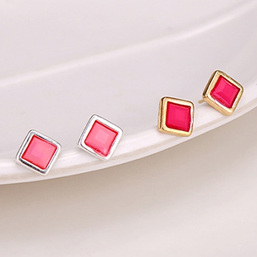 Hu Hu Hu Hu Hu Alat Bantu Pasang Kacamata♡ 6 Pasang / Set Anting Tusuk Bentuk Geometri Kecil Lucu Untuk Wanita