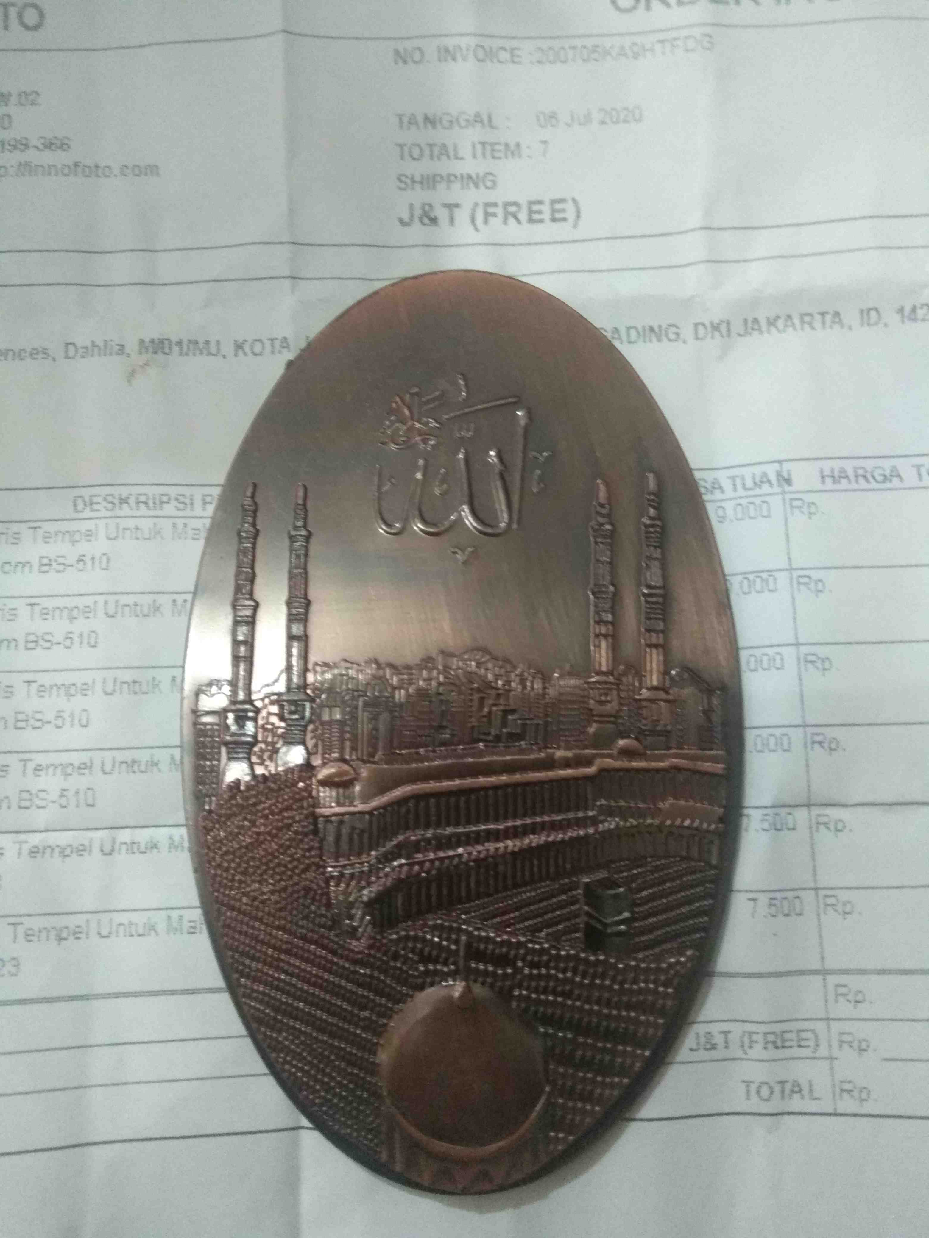 Souvenir/aksesoris Tempel Untuk Mahar Masjidil Haram Dan Masjid Nabawi 8x12.5 Cm