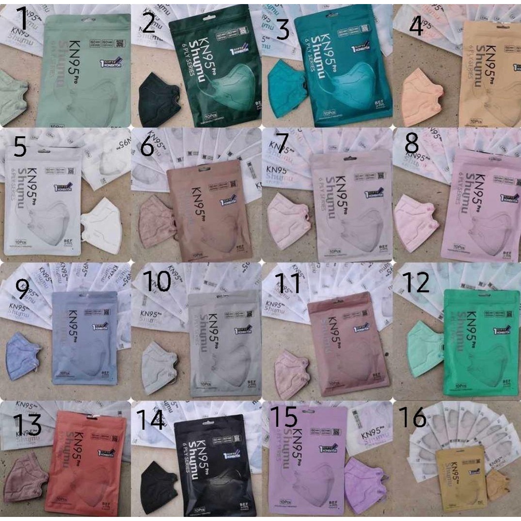 MASKER KN95 SHUMU PRO 6PLY EMBOSS + FREE KONEKTOR HIJAB SINGLE PACK SEALED KEMENKES RI AKD 1 PACK 10