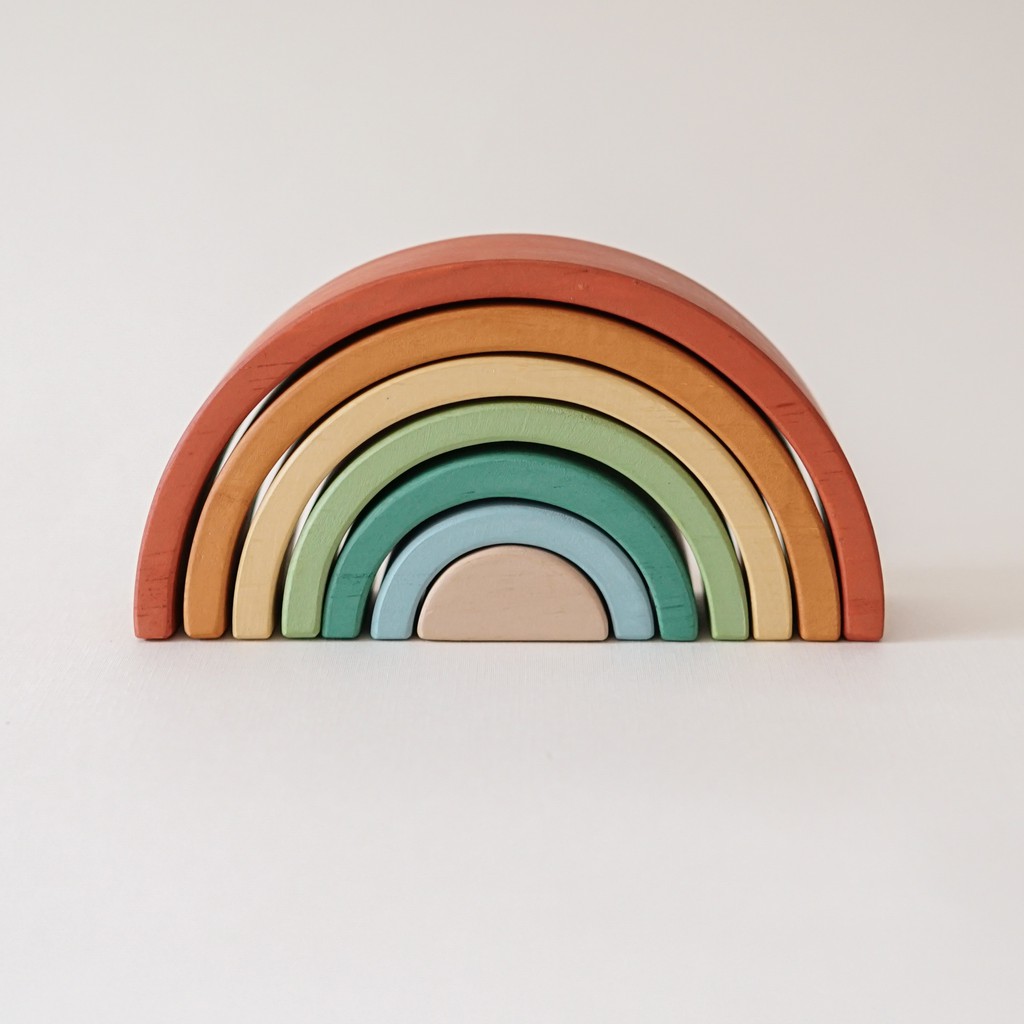 Letter In Pine - Rainbow Boho Color / Wooden Toys / Mainan Kayu Anak