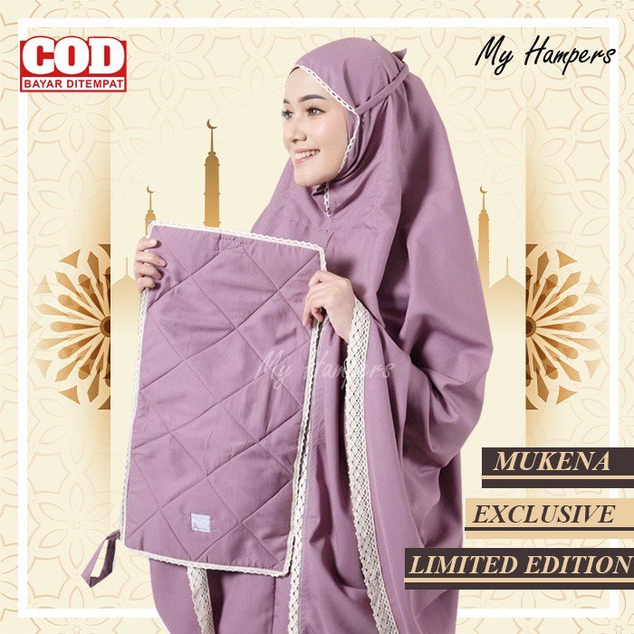 Mukena Dewasa Jumbo Rayon Polos Terusan Terbaru Bahan Katun Adem Bordir Premium Bali 2 in 1 Mukenah Traveling Seserahan Mewah Murah