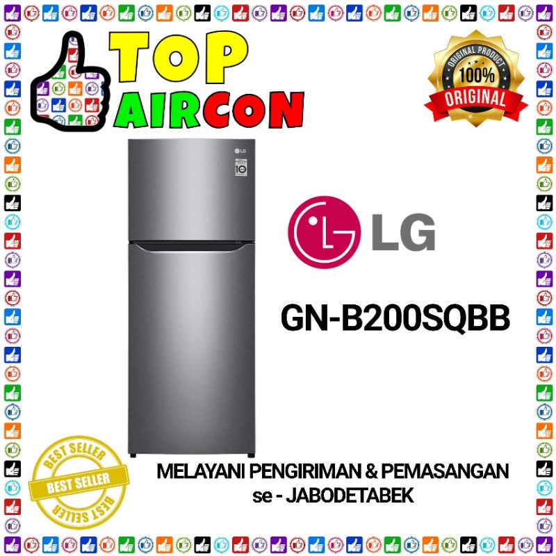 Kulkas LG GN - B 200 SQBB 2 pintu inverter NoFrost GNB 200SQBB garansi