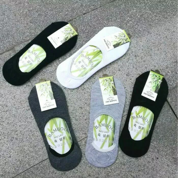 Kaos Kaki Serat Bambu kesehatan anti bau show socks bamboo -Abu Abu