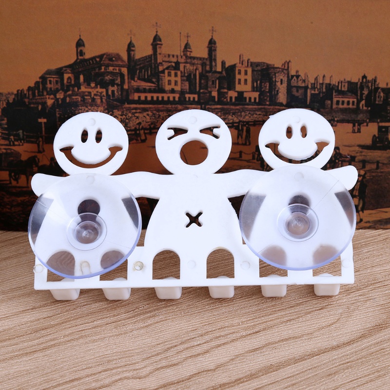 1pc Stand Holder Sikat Gigi 5 Posisi Multifungsi Motif Kartun Wajah Tersenyum Untuk Kamar Mandi