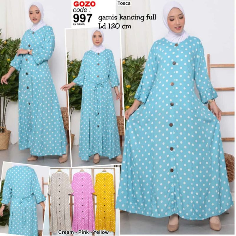 GAMIS RAYON MIDI KANCING BATOK
