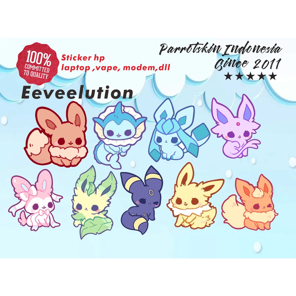 Sticker Pokemon Eevee Eeveelution untuk HP iphone xiaomi oppo vivo dll