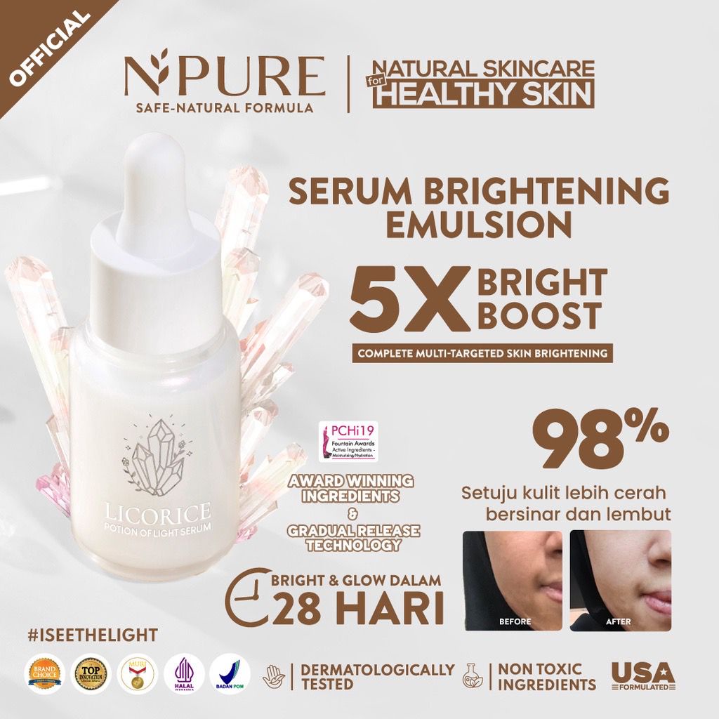 BPOM Npure Licorice Milky Spotlight Toner Light Up Brightening Pad Creamy Bring The Light Moisturizer Cleanser Potion Of Light Serum Face Essence Sheet Mask