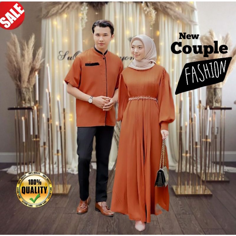 Baju Couple Pasangan Suami Istri Pesta Undangan Lamaran Remaja Muslim Set Couple Keluarga Kekinian T
