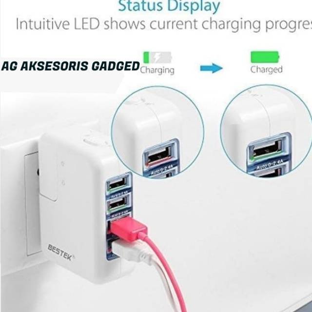 Charger 4USB | 4 Port USB Power Adapter | Adaptor Charger 4 USB aksesoris hp/ Charger hp/ ADAPTOR HP