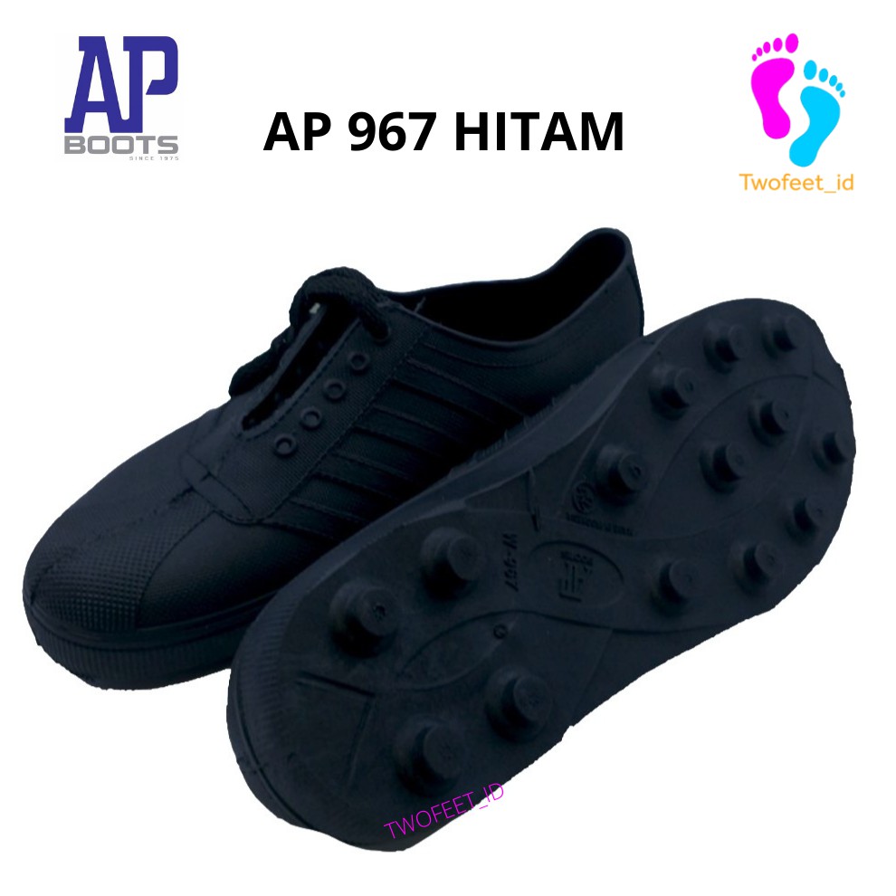 Sepatu Karet AP Boots Multi Fungsi- AP PUL BOLA 963 Putih dan Hitam AP Boot SEPATU PETANI & BERKEBUN-967 Hitam