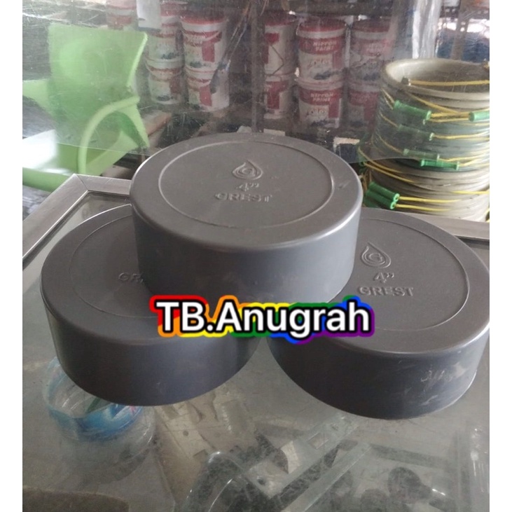 Dop 4 in PVC / Dop 4&quot; / Tutup Pipa 4 Inch Grest Dop 4 inci Tutup pipa Dop Dop pvc