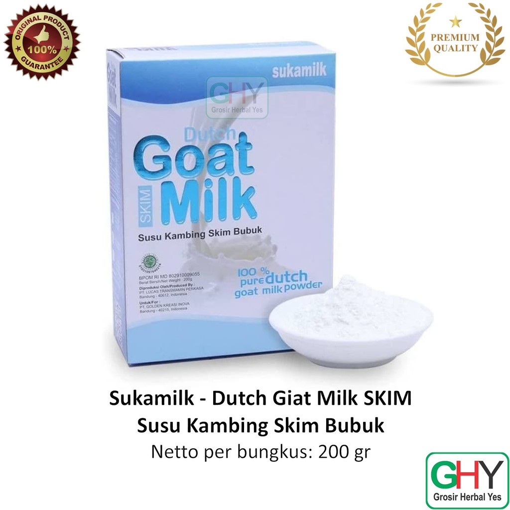 SUKAMILK DUTCH GOAT MILK BUBUK SKIM 200 GR ORIGINAL
