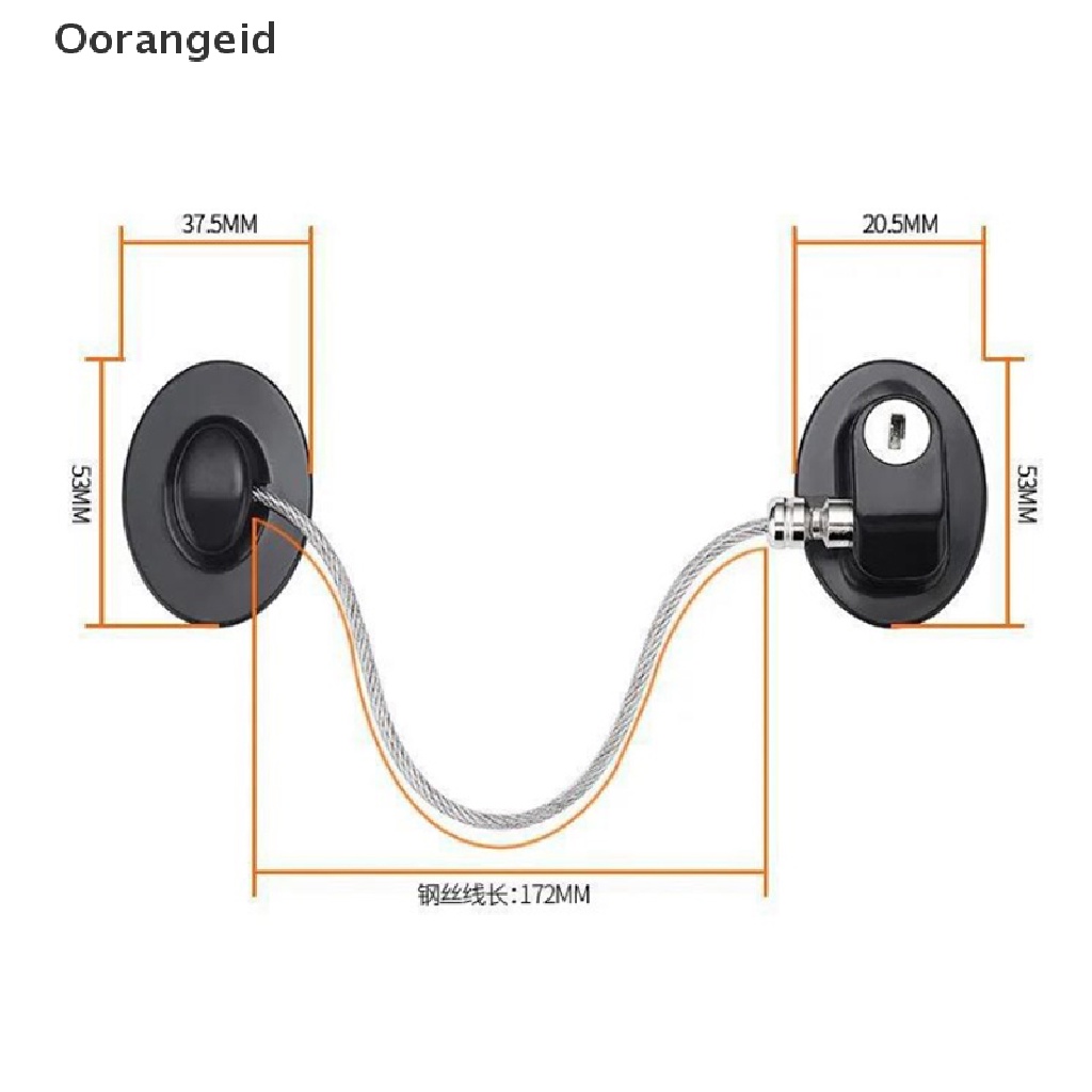 Orangexgood Kunci Pengaman Jendela / Kulkas Tanpa Melubangi Untuk Melindungi Bayi / Anak