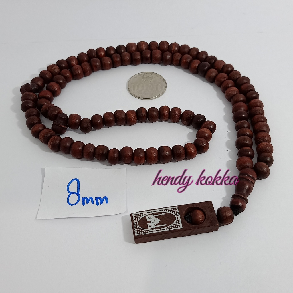 tasbih 99 kayu kopi merah maroon 8mm