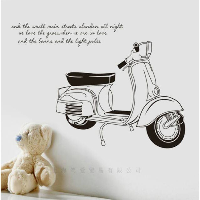 AURA - Wall Sticker Dinding Kamar - Sticker Vespa - Stiker Dinding - Stiker Kamar - Dekorasi Dinding