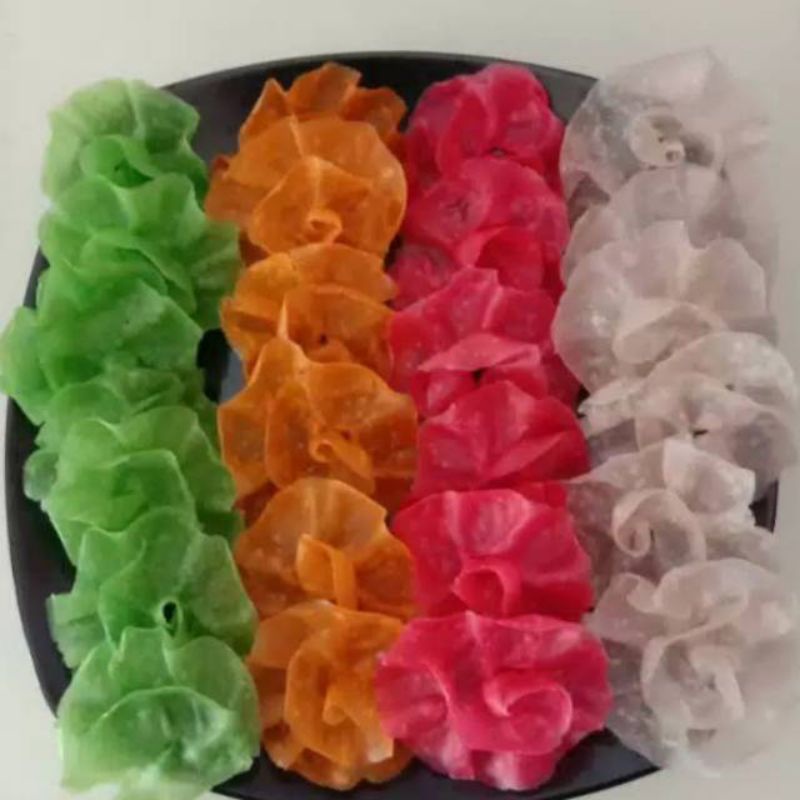 

isi 100 biji/ Kerupuk Dapros / Kembang Rose Mentah / Kembang Rose Warna Grosir